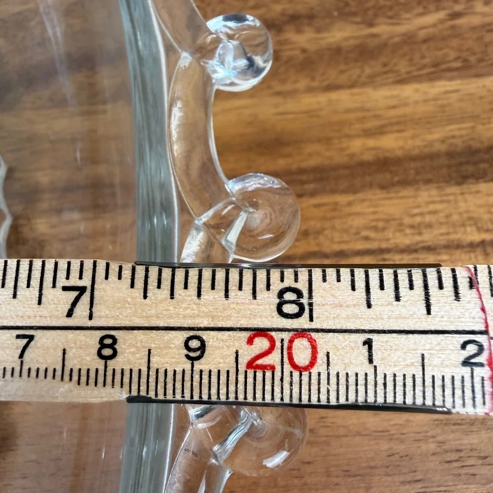 Heisey Lariat Clear Glass Oval Bowl Looped Edge Vintage Centerpiece Dish 1506
